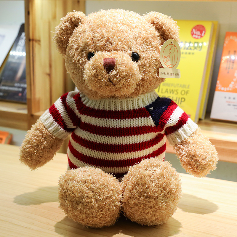 Marrone chiaro + maglione con bandiera americana