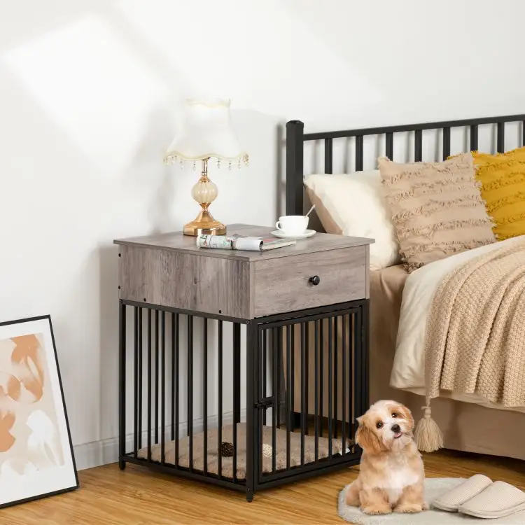 Wholesale Dog Crate Industrial Style XL XXL XXXL Dog Kennel with 2/3 Doors Dog Cage House with Wood Top and Metal Doors