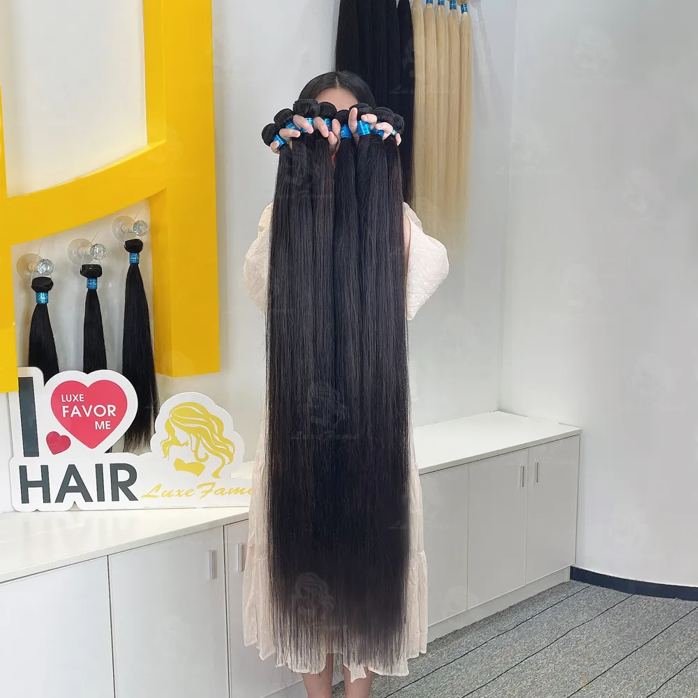 Muestra gratis recta Aliexpress doble dibujado cabello peruano grado 7a 40-50 pulgadas virgen pelo yiwu Original de los niños de la extensión del pelo