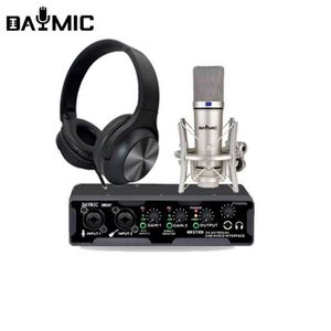 Profesyonel stüdyo kayıt monitör aktif hoparlör mikrofon kulaklıklar ses kartı ev şarkı yayın ekipmanları kiti - Product Image 6