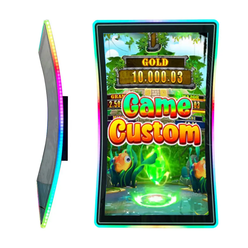 Cosmos - Monitor de toque para máquina de jogos, tela interativa curvada com luz RGB de 19, 22, 23,6 e 27 polegadas, 1080p