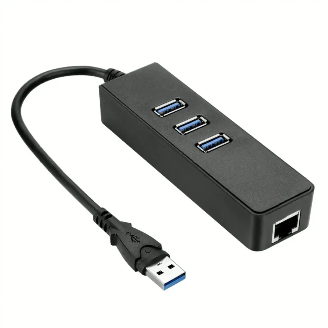 Adattatore Lan multifunzione ad alta velocità 3 porte USB 3.0 Hub interfaccia di rete Rj45 USB 3.0 Gigabit Ethernet Network