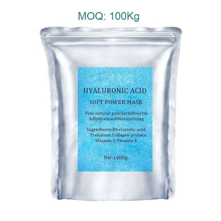 Máscara facial orgânica natural OEM 650g em pó para rosto escuro máscara facial hidro gelatinosa reparadora iluminadora de pele