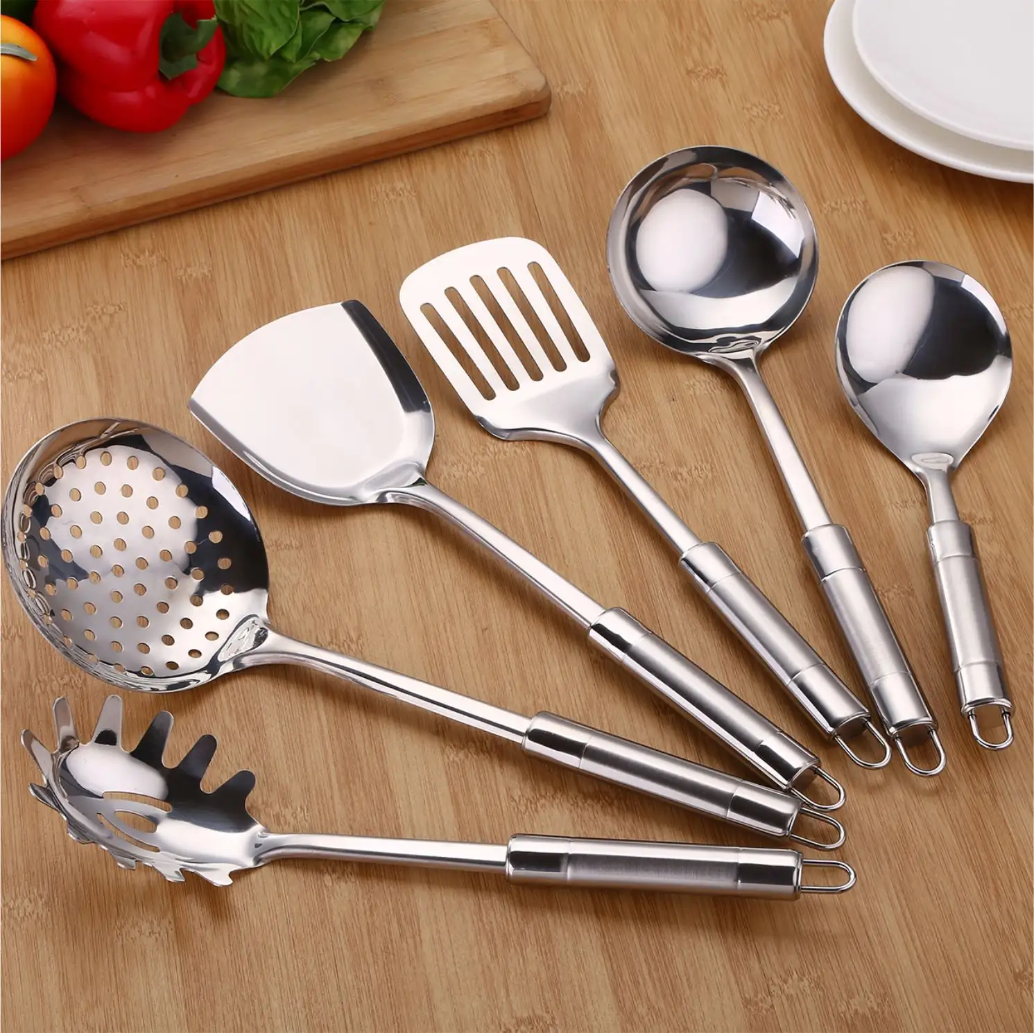 Food grade cooking kitchen utensils tool set with stainless steel