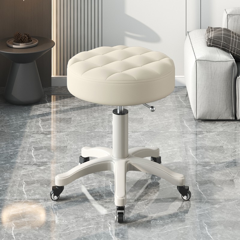 Rueda elevadora de doble rodamiento con pata gris blanca