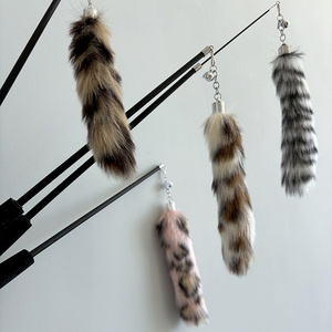 Chất lượng cao sang trọng Fox Đuôi Phong Cách mèo trêu ghẹo 3 phần có thể thu vào lông trêu ghẹo Đũa Phép cho mèo chơi và tập thể dục đồ chơi - Product Image 4