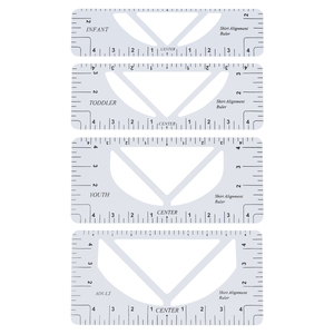 Jp Trắng PVC Chất liệu may cổ áo công cụ đo lường Cai Trị thiết lập vòng cổ v-cổ T-Shirt liên kết Cai Trị - Product Image 1
