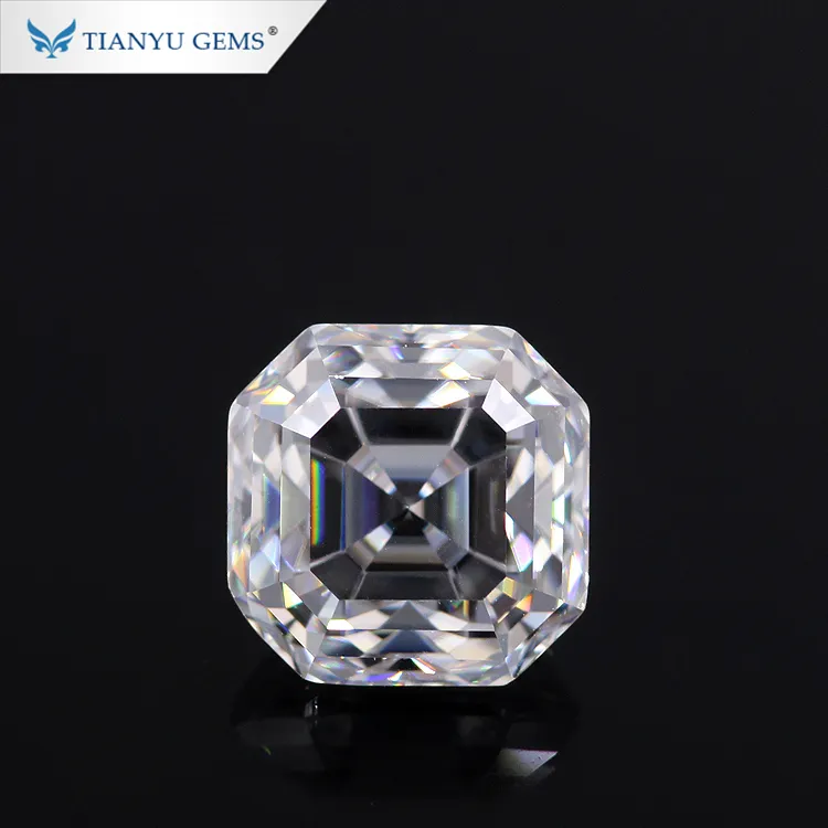 Tianyu gemme su misura nuovo taglio asscher cut defvvs moissanite diamanti 3ct 8*8 millimetri