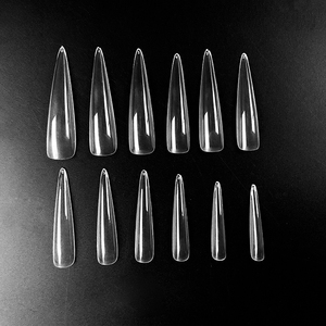 Fabrika kaynağı tırnak ipuçları toplu 500 adet kutu çanta paketi ABS akrilik temizle doğal renkli Stiletto yanlış tırnak ipuçları - Product Image 2