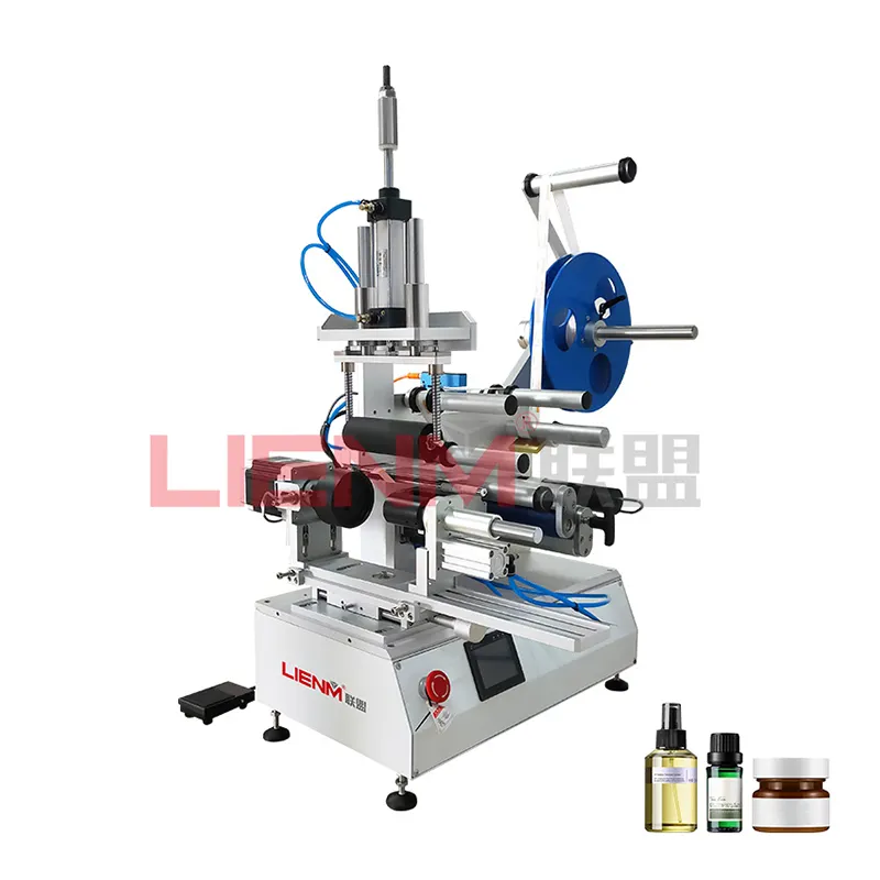 LIENM Labelling Machine For Small Business Semi-automatic Plastic Bottles Glass Jars Round Bottle Manual Labeling Machine