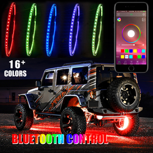 Araba aksesuarları Led ışık için araba jantı 4M tel 12V renkli App kontrol müzik ledli tekerlek yüzük Rgb ışık - Product Image 2