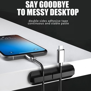 <strong>Tidy</strong> Management Holder Wire Desk Silicon Clips Earphone Cord Desktop Clip Computer Silicone <strong>Cable</strong> Organizer - Product Image 2
