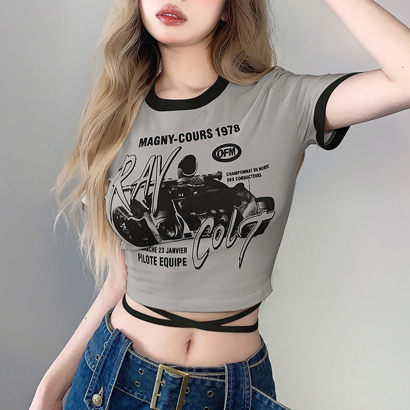 Grey graphic charater tee shirt