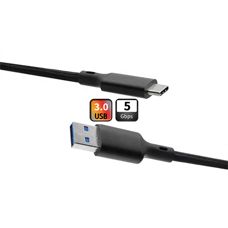 고품질 1M 2M 3M USB3.0 AM-USB3.1 유형 C 남성 5V3A 빠른 충전 케이블 5Gbps 데이터 전송 속도