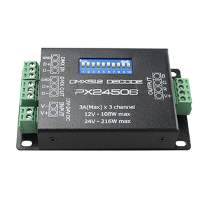 PX24506 DMX 512 Decoder Treiber 9A DMX 512 Verstärker 12V 24V LED DMX512 Controller für RGB LED Strip Lights