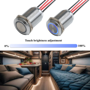 12-24V RV Metal 19MM Flush Mount Touch Sensor Stepless <strong>Dimmer</strong> Switch Button <strong>Control</strong> with Memory Function LED Strip Rope Light - Product Image 6