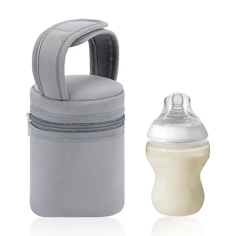 Sac chauffe-manchon en néoprène thermique isolé portable personnalisé feuille d'aluminium pour bébé eau et lait porte-biberon