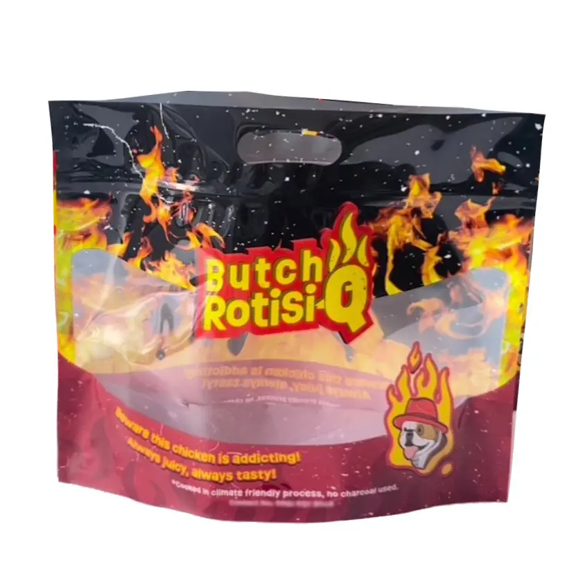 1kg Custom Resealable Zipper Microwave Plastic Whole Fresh Hot Grilled Roasted Chicken Packing