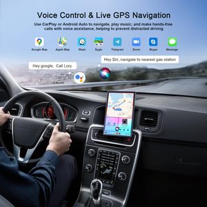 8英寸可旋转磁性安装Carplay屏幕，带后摄像头汽车全球定位系统导航无线苹果Carplay安卓自动显示器 - Product Image 2