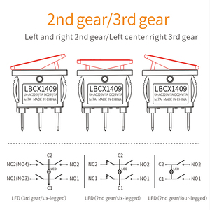 LANBOO 14MM*9MM Kcd1 Boat Type Switch with <strong>LED</strong> Light Warping Board Boat Type Switch <strong>2</strong>/3 Position 2NO/2NO2NC - Product Image 4
