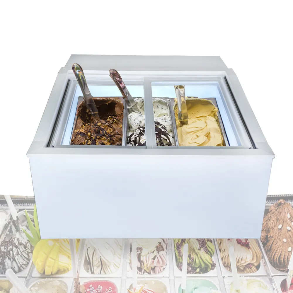 Установите на стол небольшой пространственный итальянский дисплей для мороженого/мини Glato витрина/морозильник для мороженого