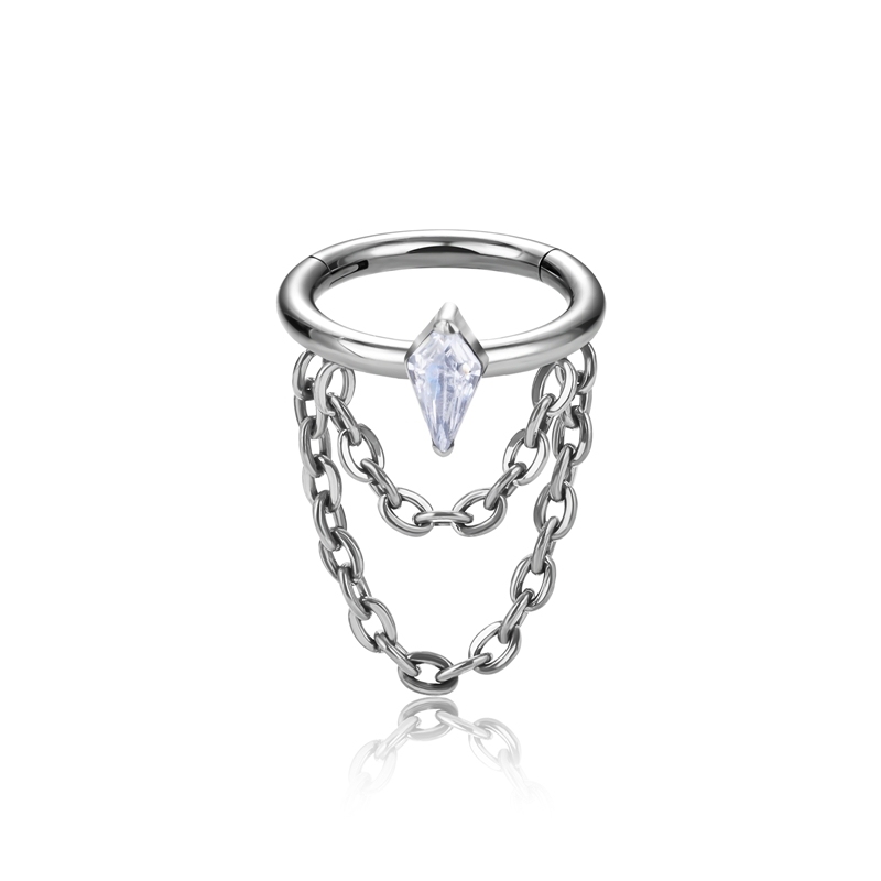 Silver Lozenge CZ