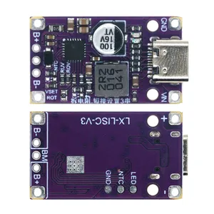 USB Type-C 2-3S BMS 15W 3.7V โมดูลเพิ่มการชาร์จแบตเตอรี่ลิเธียมแบบสมดุลรองรับไฟแสดงสถานะการชาร์จเร็ว QC ด้วย PCB และ PCBA - Product Image 1