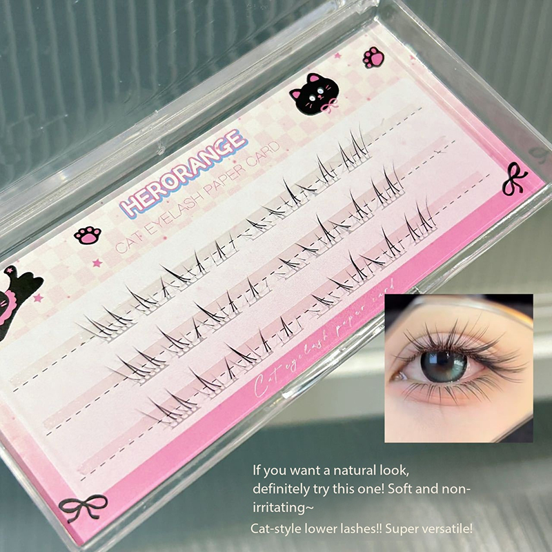 3-Panel Strip False Eyelashes - 24 Clusters (Glue Included)