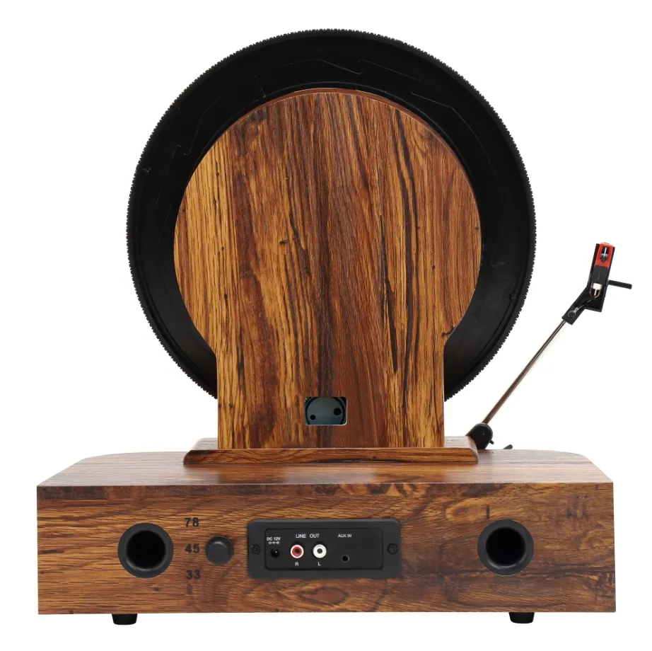 Tocadiscos de madera de radio vertical de vinilo único caliente de suministro de fábrica