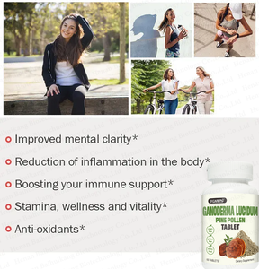 Экстракт <span class=keywords><strong>Ganoderma</strong></span> Lucidum, натуральная Марка, таблетки <span class=keywords><strong>Ganoderma</strong></span> Lucidum с пыльцой сосны - Product Image 3