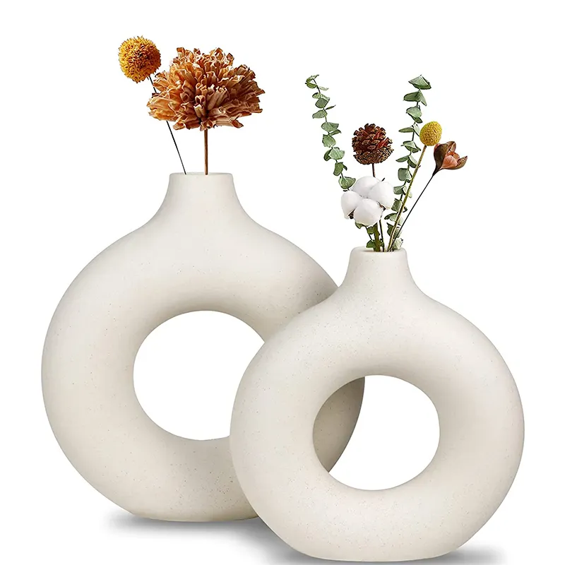 Decorazione floreale nordica vasi di fiori in ceramica di porcellana nordica rustica per la decorazione domestica