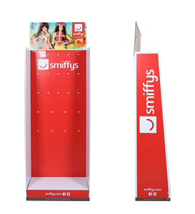 Espositore per biancheria intima con finitura opaca di Design personalizzato espositore da pavimento in cartone con piolo laterale singolo con ganci per la promozione - Product Image 4