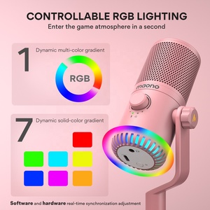 Maono ultima programmazione microfoni da gioco USB controllo EQ Microfono condensatore per microfoni da gioco con manopola 3 in 1 RGB PS4