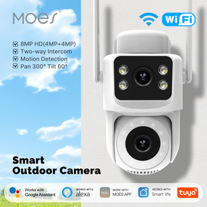 Moes Tuya Smart WiFi telecamera di sicurezza esterna 8MP doppio schermo 2.4G/5G IP65 impermeabile rilevamento del movimento Auto traccia Audio bidirezionale - Product Image 4