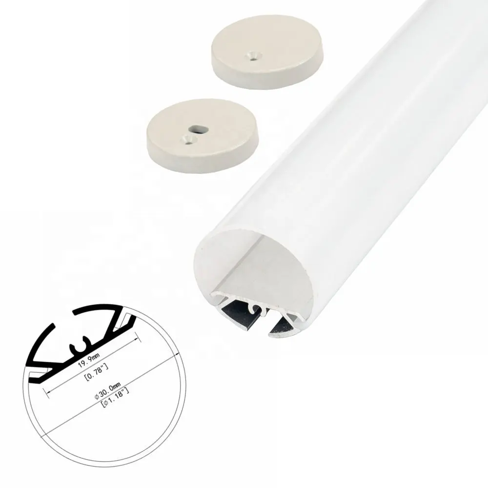 30mm de diamètre rond LED profil linéaire suspendu Tube pendentif LED profil en aluminium led profil