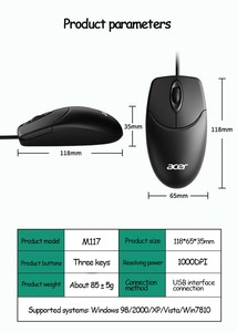 Adatto per mouse USB cablato per laptop M117 adatto per mouse cablato per computer da ufficio e aziendale - Product Image 6