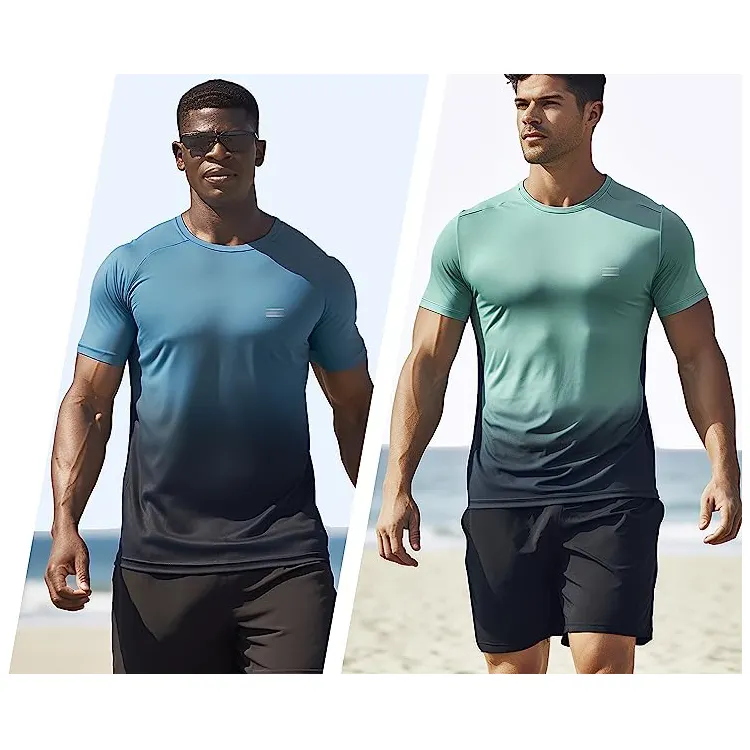 Homens de alta Qualidade 100% Poliéster T Shirt Logotipo Personalizado dos homens gradiente Impresso Quick Dry camisas dos homens