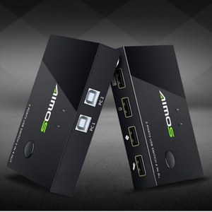 批发2端口Usb交换机2/4输入4输出Kvm切换器高清Mi转换器KVM 2/4电脑共享打印机键盘鼠标u盘