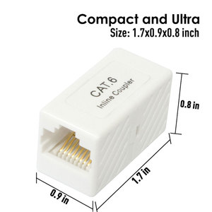LAN UTP Adapter Keystone Jack nối 8P8C Cáp <span class=keywords><strong>Ethernet</strong></span> <span class=keywords><strong>Extender</strong></span> Inline Coupler RJ45 nữ để gói nữ PVC RJ11 50u - Product Image 5