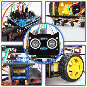 TSCINBUNY Intelligentes und pädagogisches Spielzeug auto für Kinder Projekt Smart <span class=keywords><strong>Robot</strong></span> <span class=keywords><strong>Car</strong></span> Kit Tutorial Kompatibel mit <span class=keywords><strong>Arduino</strong></span> Ide