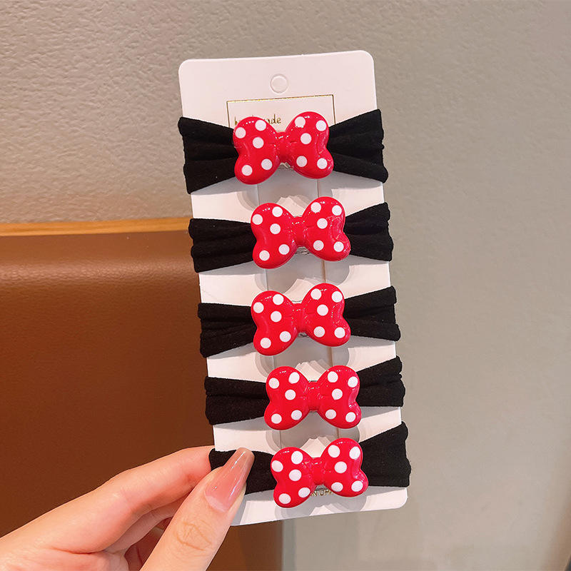 6 - Red bow hair rope 5 bags