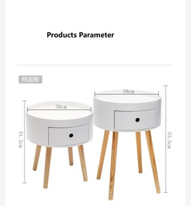 Formwell-Bed Side <strong>Table</strong>, Small <strong>Coffee</strong> <strong>Table</strong> <strong>Pine</strong> Wood Legs Natural Finish <strong>End</strong> <strong>Table</strong> with Drawer Surrounding Edge Design - Product Image 4