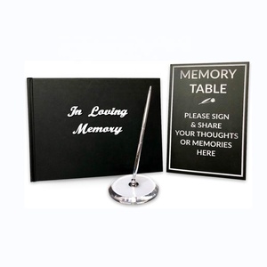 Funeral Guest Book Pen Set <strong>Memories</strong> Book Custom with Your Design Celebration of Life Guest Check Book - Product Image 1