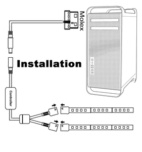 30 センチメートル磁気 rgb led ストリップコンピュータケースモレックスインタフェース 17 キー rf リモコン 18 led - Product Image 4