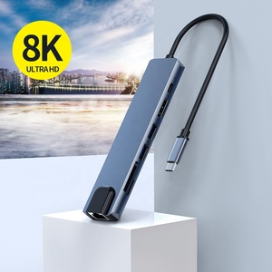 RJ45 7 in 1 usb c Hub tipi C Usb 3.1 7 Port Multiport Usb Hub Dp ekran portu Displayport Mst hub - Product Image 4