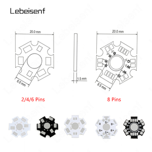 100ชิ้น/1ถุง LED PCB บอร์ดอลูมิเนียมแผ่นฐานฮีทซิงค์20มิลลิเมตรดาว2-8ขาสำหรับ1 3 5วัตต์พลังงานสูง LED DIY ไฟฉาย - Product Image 3