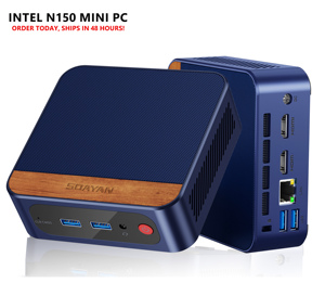 Mini PC de bolsillo con procesador Intel N150 de 13. ª generación, 2025, 2 GB, DDR4, SSD, Windows11 Pro, enchufe para EE. UU./UE/AU - Product Image 1