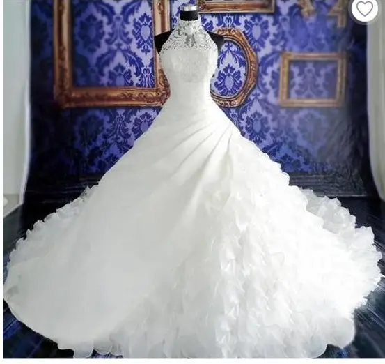 Gaun pengantin wanita Korea, gaun pesta dansa pengantin seksi ukuran besar leher Halter kelas atas bergaya mewah