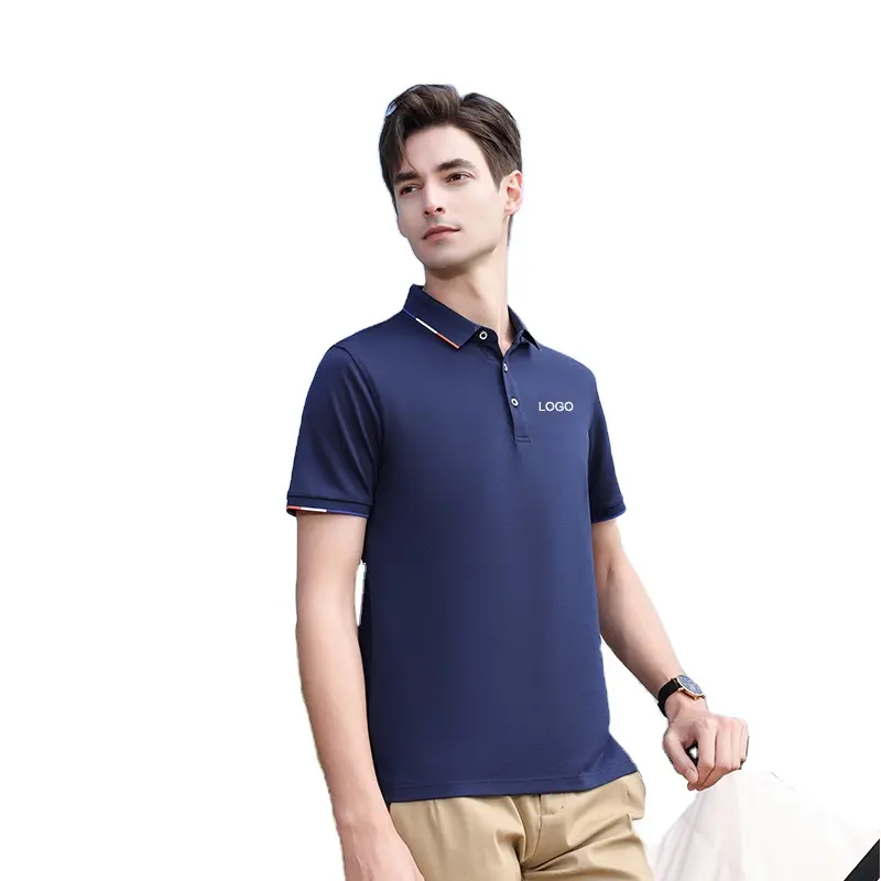 Support custom LOGO 2024 summer new fashion casual men's polo shirt lapel plain short sleeve T-shirt