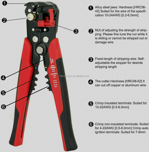 剥线钳和压接钳3合1剥离切割工具和用于绝缘非绝缘连接的压接钳 - Product Image 4